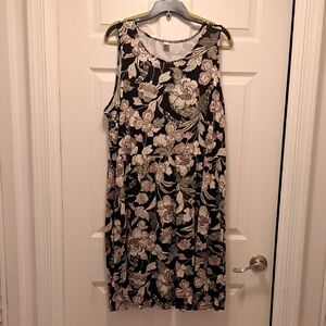 Old Navy Black Floral Midi Dress